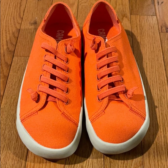 camper orange shoes